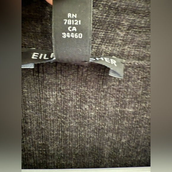 Eileen Fisher Womens Charcoal Grey Crepe Sweater Vest Cardigan SZ MD Textured - Picture 4 of 7